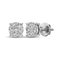 Thumbnail for 14K White Gold 2/5 Ct.Tw. Diamond Flower Studd Earrings