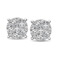 Thumbnail for 14K White Gold 2/5 Ct.Tw. Diamond Flower Studd Earrings