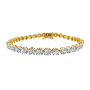LADIES BRACELET 2 CT ROUND DIAMOND 14K YELLOW GOLD