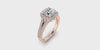Double Shank Round Brilliant Halo Diamond Engagement Ring-Angelucci Jewelry