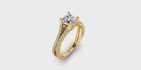 Double Shank Round Brilliant Center Diamond Engagement Ring-Angelucci-Jewelry