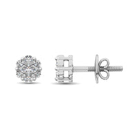 Thumbnail for 10K White Gold 1/5 Ct.Tw. Diamond Flower Studs Earrings