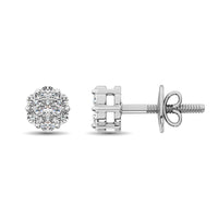 Thumbnail for 14K White Gold 1/3 Ct.Tw. Diamond Flower Studs Earrings