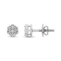 Thumbnail for 14K White Gold 7/8 Ct.Tw. Diamond Flower Studs Earrings
