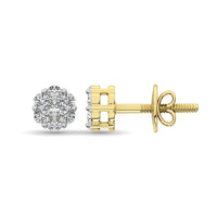 Thumbnail for 14K Yellow Gold 7/8 Ct.Tw. Diamond Flower Studs Earrings