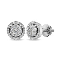 Thumbnail for 14K White Gold 1/2 Ct.Tw. Diamond Flower Stud Earrings