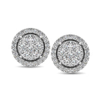 Thumbnail for 14K White Gold 1/2 Ct.Tw. Diamond Flower Stud Earrings