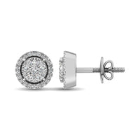 Thumbnail for 14K White Gold 1/2 Ct.Tw. Diamond Flower Stud Earrings