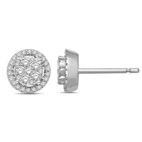 Thumbnail for 14K White Gold 1/3 Ct.Tw. Diamond Flower Stud Earrings