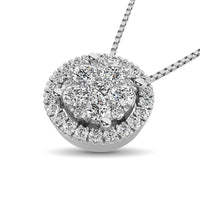 Thumbnail for 14K White Gold 1/3 Ct.Tw. Diamond Flower Pendant