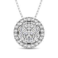 Thumbnail for 14K White Gold 1/3 Ct.Tw. Diamond Flower Pendant