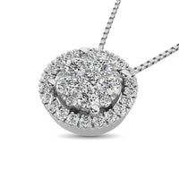 Thumbnail for 14K White Gold 1/2 Ct.Tw. Diamond Flower Pendant