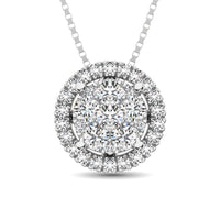 Thumbnail for 14K White Gold 1/2 Ct.Tw. Diamond Flower Pendant