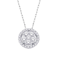 Thumbnail for 14K White Gold 1/4 Ct.Tw. Diamond Flower Pendant