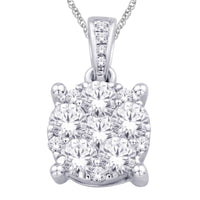 Thumbnail for 14K White Gold 1/2 Ct.Tw. Diamond Flower Pendant
