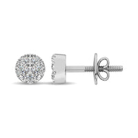 Thumbnail for 14K White Gold 3/4 Ct.Tw. Diamond Flower Stud Earrings
