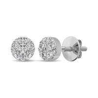 Thumbnail for 14K White Gold 3/8 Ct.Tw. Diamond Flower Stud Earrings
