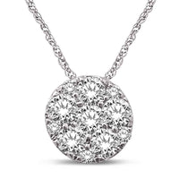 Thumbnail for 14K White Gold 1/5 Ct.Tw. Diamond Flower Pendant