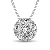 Thumbnail for 14K White Gold 1/4 Ct.Tw. Diamond Flower Pendant