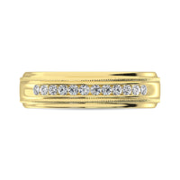 Thumbnail for 14K Yellow Gold 1/4 Ct.Tw. Diamond Mens Machine Band