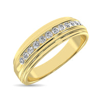 Thumbnail for 14K Yellow Gold 1/4 Ct.Tw. Diamond Mens Machine Band