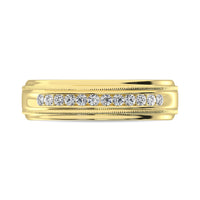 Thumbnail for 14K Yellow Gold 1/2 Ct.Tw. Diamond Mens Machine Band