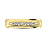 Thumbnail for 14K Yellow Gold 1/2 Ct.Tw. Diamond Mens Machine Band