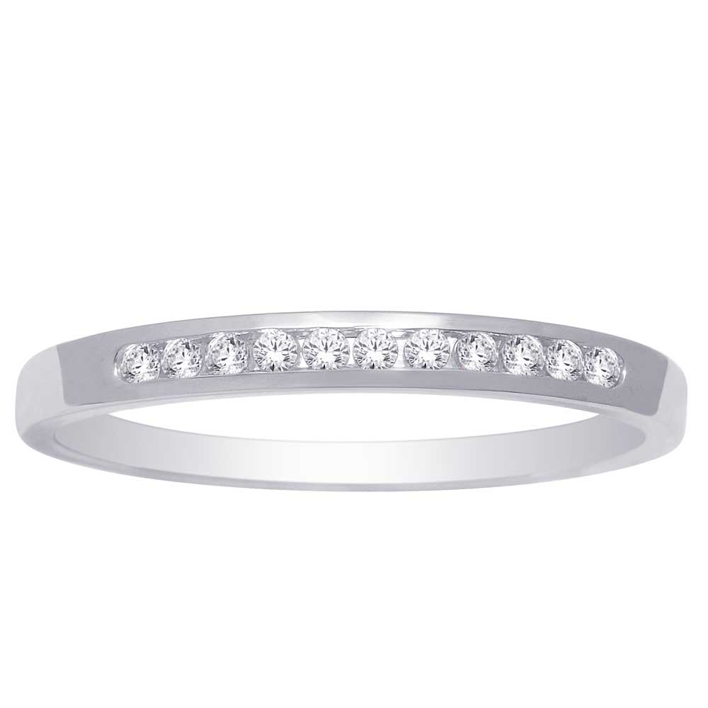 14K White Gold 1/4 Ct Diamond Ladies Machine Band