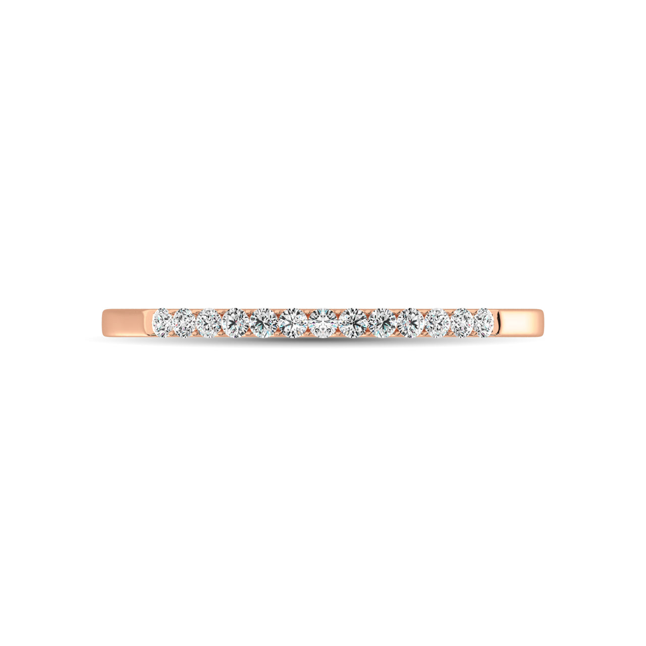14K Rose Gold 1/10 Ct Diamond Ladies Machine Band