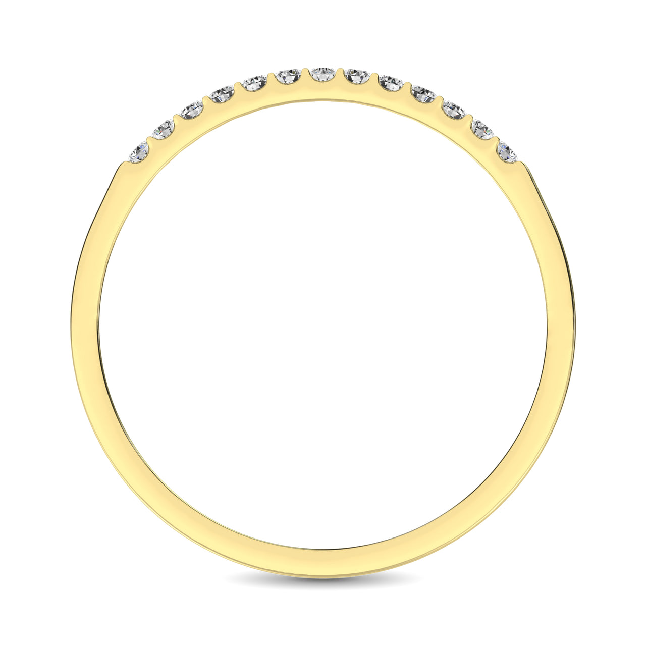 14K Yellow Gold 1/10 Ct Diamond Ladies Machine Band