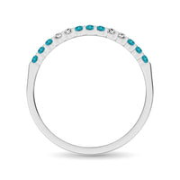 Thumbnail for 14K White Gold 1/4 Ct.Tw. Alternate Diamond And Aqua Marine Machine Band