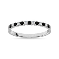 Thumbnail for 14K White Gold 1/5 Ctw Alternate White & Black Diamond Machine Band