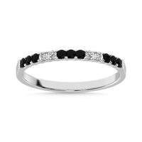 Thumbnail for 14K White Gold 1/5 Ctw Alternate 4 White and 9 Black Diamond Machine Band