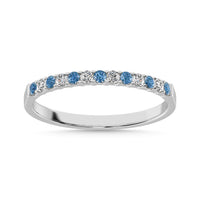 Thumbnail for 14K White Gold 1/5 Ctw White & Blue Diamond Machine Band