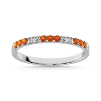 Thumbnail for 14K White Gold 1/5 Ct.Tw. Diamond 4 And Citrine 9 Machine Band
