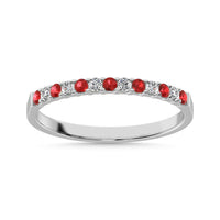 Thumbnail for 14K White Gold 1/4 Ct.Tw. Alternate Diamond And Ruby Machine Band