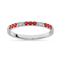 Thumbnail for 14K White Gold 1/4 Ct.Tw. Alternate Diamond 4 And Ruby 9 Machine Band