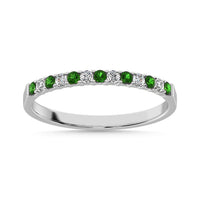 Thumbnail for 14K White Gold 1/4 Ctw Tsavorite & Diamond Machine Band