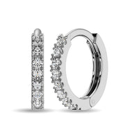Thumbnail for 10K White Gold 1/10 Ct.Tw. Diamond Hoop Earrings
