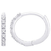 Thumbnail for 10K White Gold 1/10 Ct.Tw. Diamond Hoop Earrings