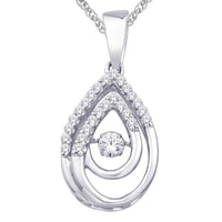 Thumbnail for 10K White Gold 1/5 Ct.Tw.Moving Diamond Fashion Pendant