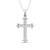 Thumbnail for 10K White Gold 1/8 Ct.Tw.Diamond Cross Pendant