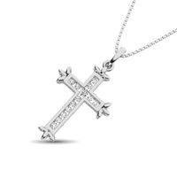 Thumbnail for 10K White Gold 1/8 Ct.Tw.Diamond Cross Pendant