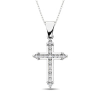 Thumbnail for 10K White Gold 1/5 Ct.Tw. Diamond Cross Pendant
