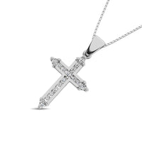 Thumbnail for 10K White Gold 1/5 Ct.Tw. Diamond Cross Pendant