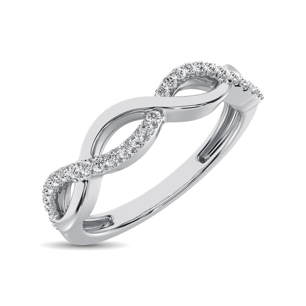 10K White Gold 1/10 Ct.Tw. Diamond Fashion Band