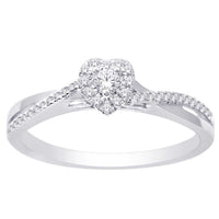 Thumbnail for 10K White Gold 1/5 Ct.Tw. Diamond Heart Ring
