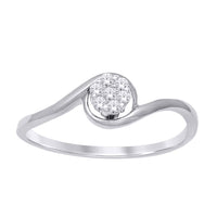 Thumbnail for 10K White Gold 1/10 Ct.Tw. Diamond Flower Ring