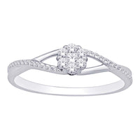Thumbnail for 10K White Gold 1/5 Ct.Tw. Diamond Flower Ring