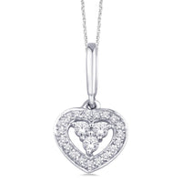 Thumbnail for 10K White Gold 1/20 Ct.Tw. Diamond Heart Pendant